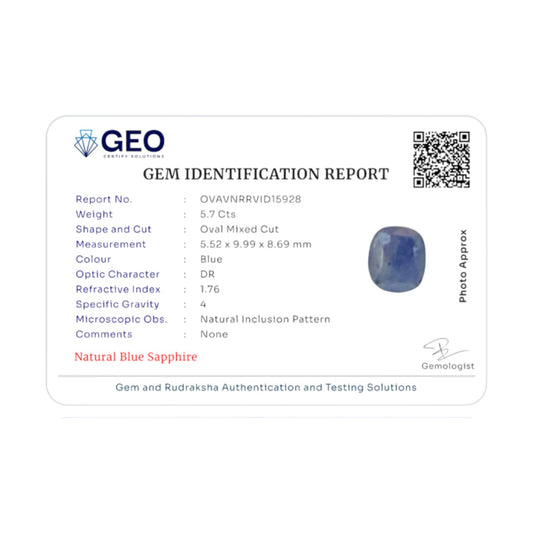 Natural Blue Sapphire - 5.7 Carat