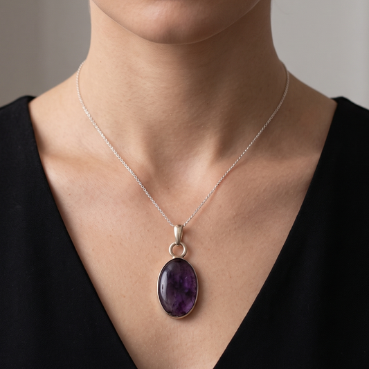 Natural Amethyst Pendant - 26.6 Carat