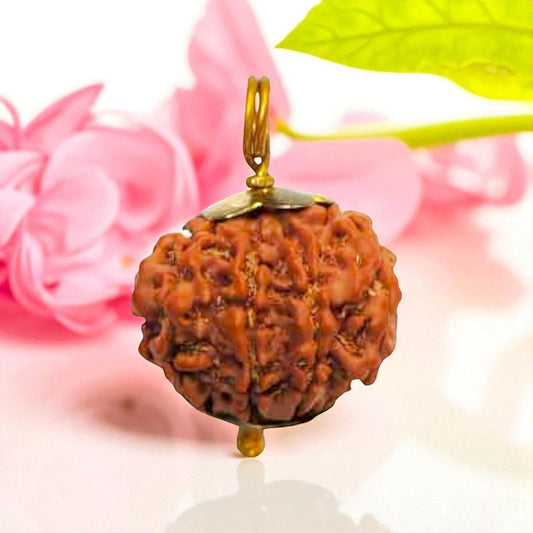 9 Mukhi Rudraksha Gold Plated Pendant