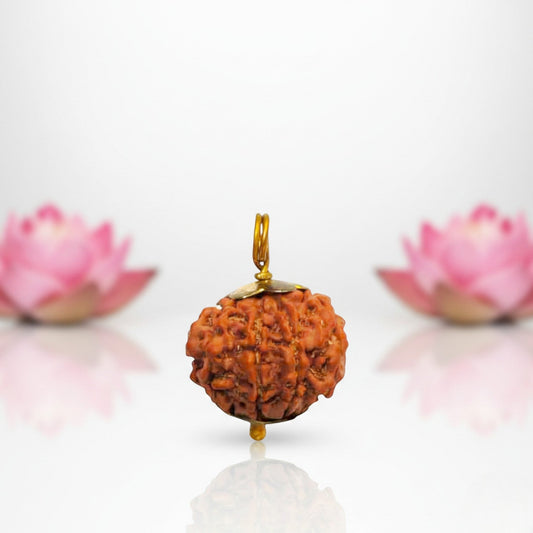 9 Mukhi Rudraksha Gold Plated Pendant