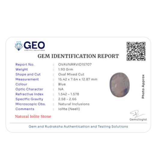 Natural Iolite 9.65 Carat