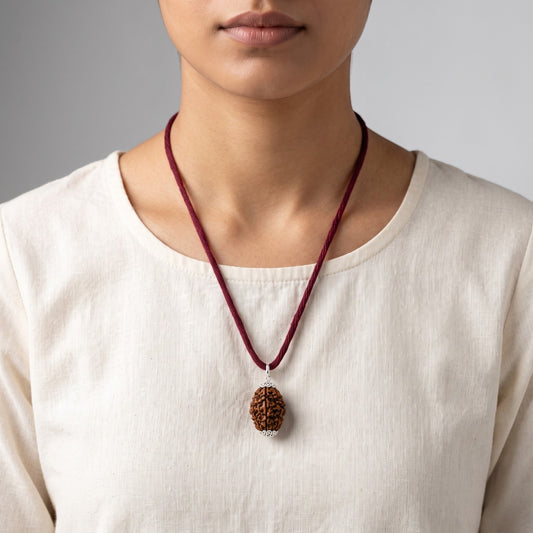 Natural 3 Mukhi Rudraksha GS Pendant