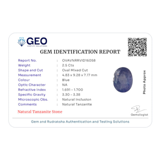 Natural Tanzanite - 2.5 Carat
