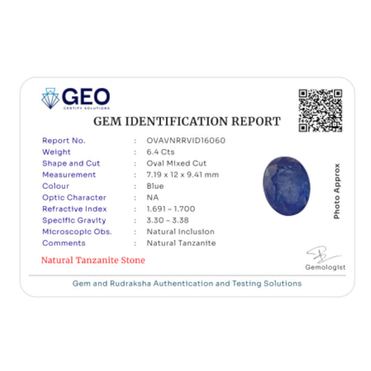 Natural Tanzanite - 6.4 Carat
