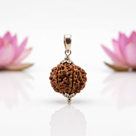 Natural 6 Mukhi Rudraksha GS Pendant