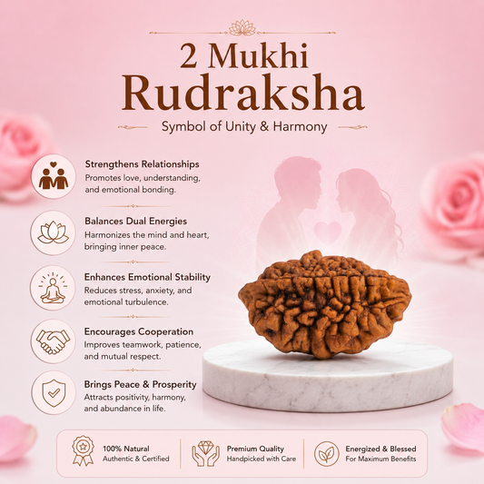 Natural 2 Mukhi Rudraksha Pendant-Silver (92.5)