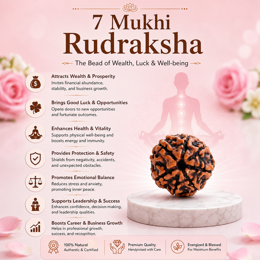 Natural 7 Mukhi Rudraksha Pendant-Silver (92.5)