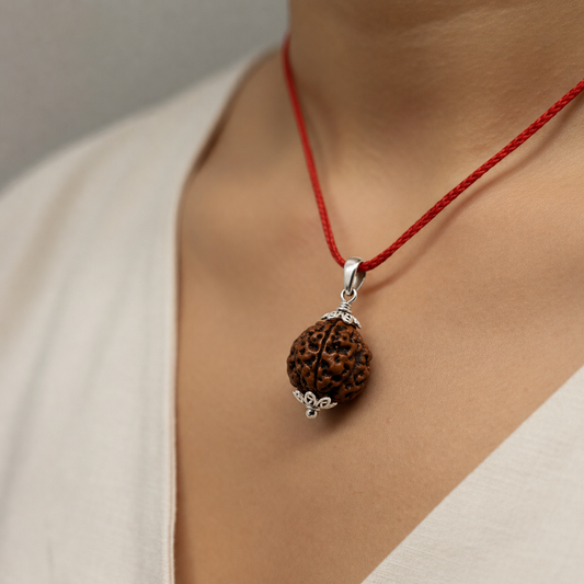 Natural 5 Mukhi Rudraksha GS Pendant