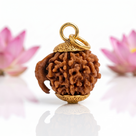 Natural Ganesh Rudraksha Pendant – Gold Plated – Available in A, AA & AAA Quality