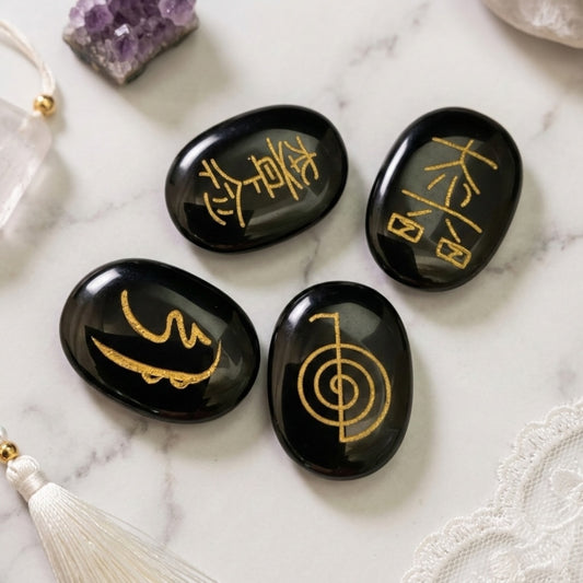 Reiki Healing Engarved Stone Set