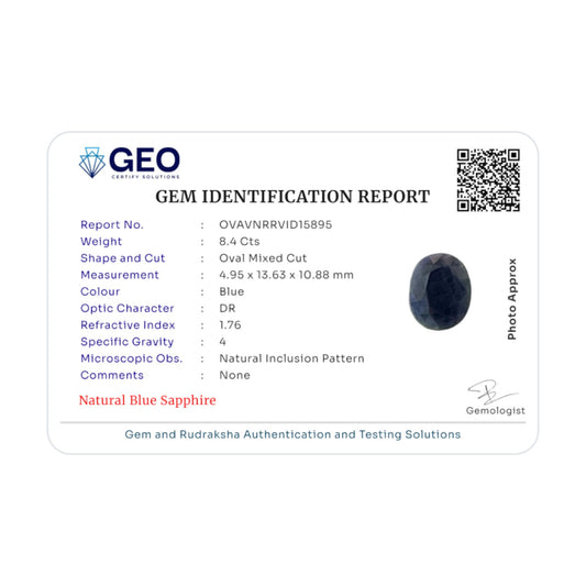 Natural Blue Sapphire  - 8.4 Carat