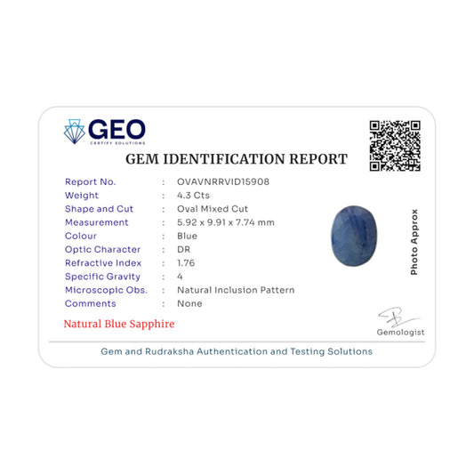 Natural Blue Sapphire  - 4.3 Carat