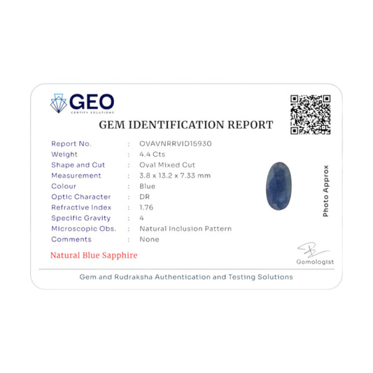 Natural Blue Sapphire  - 4.4 Carat
