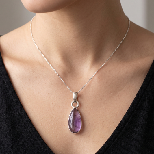 Natural Amethyst Pendant - 21.5 Carat