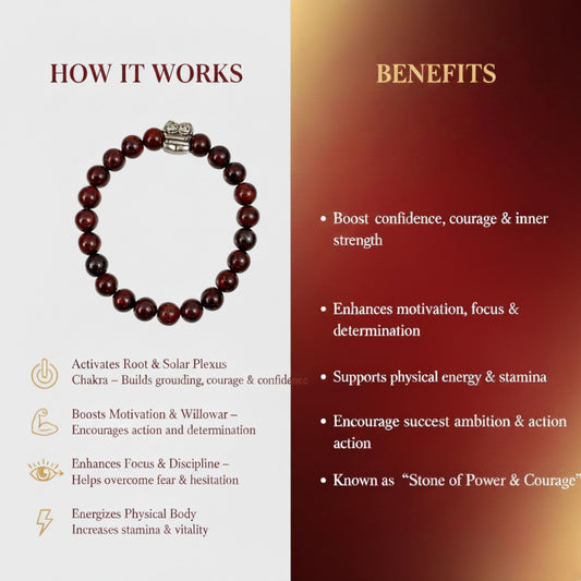 Red Tiger Eye Protection Bracelet ( 8 mm Beads )