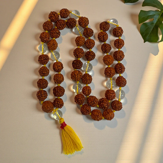 5 Mukhi Rudraksha + Sphatik Mala (54+1)