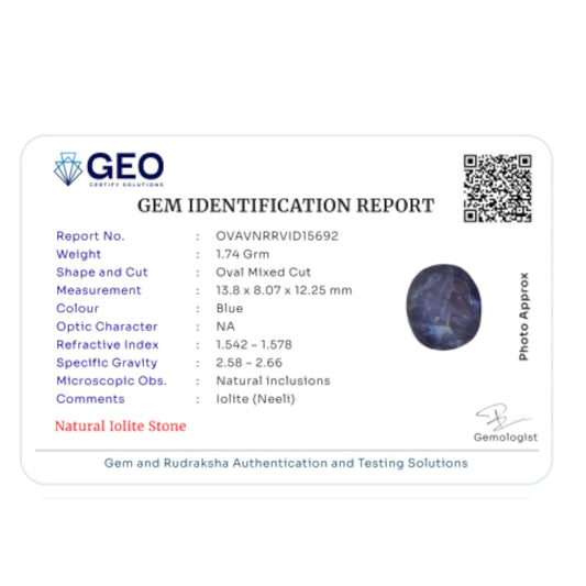 Natural Iolite   8.7 Carat