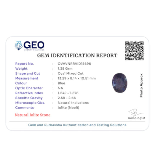 Natural Iolite   6.9 Carat
