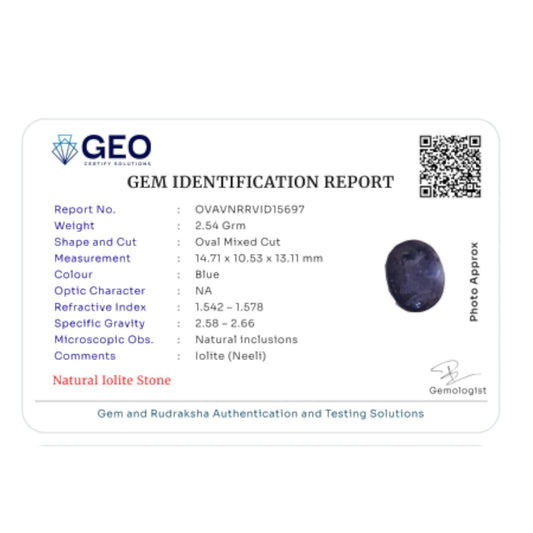 Natural Iolite   12.7 Carat