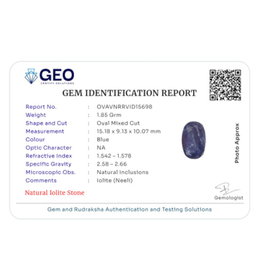 Natural Iolite   9.25 Carat