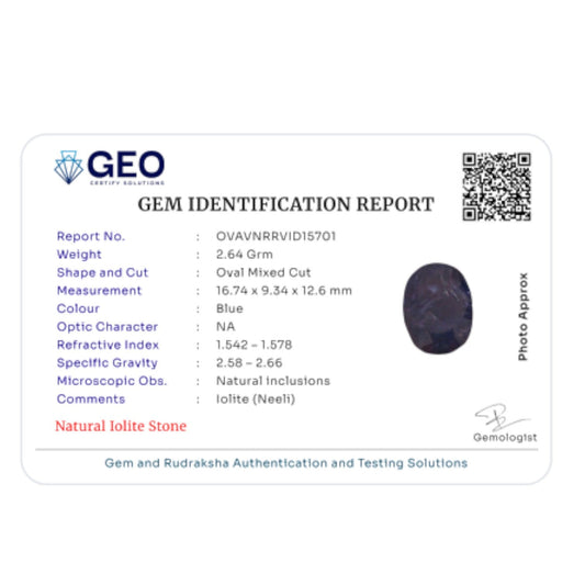 Natural Iolite   13.2 Carat