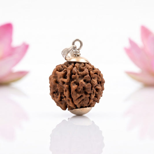 Natural 5 Mukhi Rudraksha Pendant – Silver (92.5)