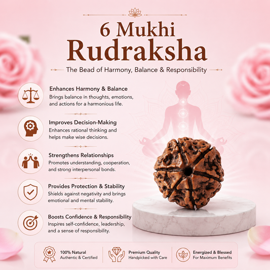  Natural 6 Mukhi Rudraksha Pendant-Silver (92.5)