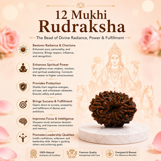 Natural 12 Mukhi Rudraksha Beads
