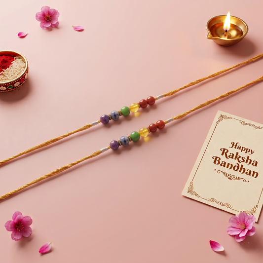 Crystals Rakhi ( Seven Chakra ) Rakhi for Brother D No. R-16