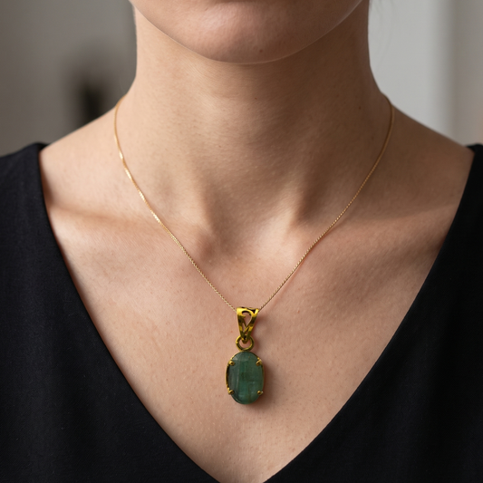 Natural Emerald Pendant  - 10.7 - Carat