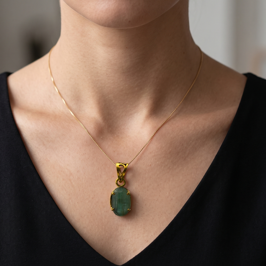 Natural Emerald Pendant  - 9.6 - Carat