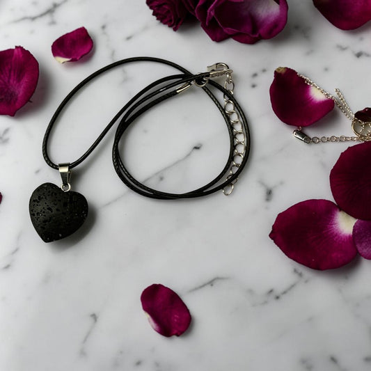 Lava Stone Heart Pendant
