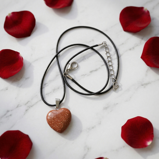 Gold Stone Heart Pendant
